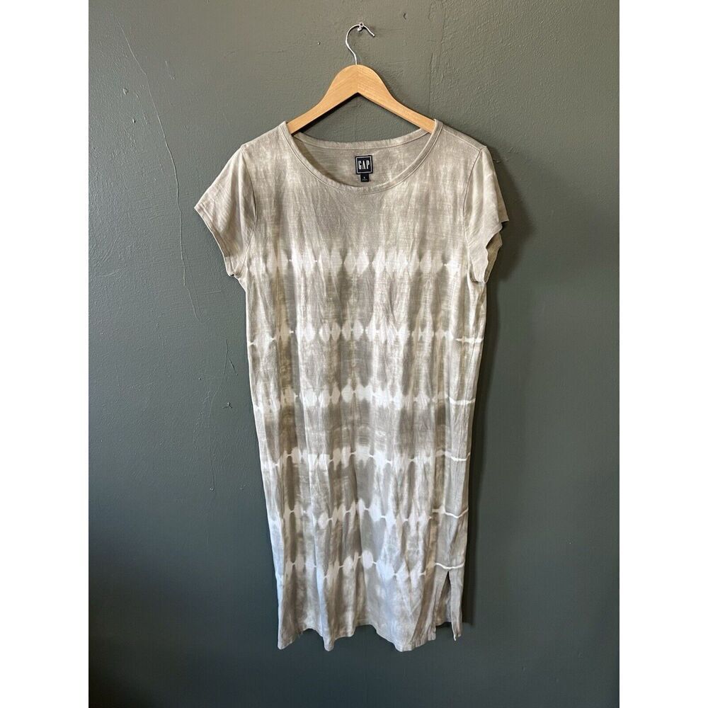 Gap Womens Gray Tie Dye Short Sleeve Shirt Dress Size Large